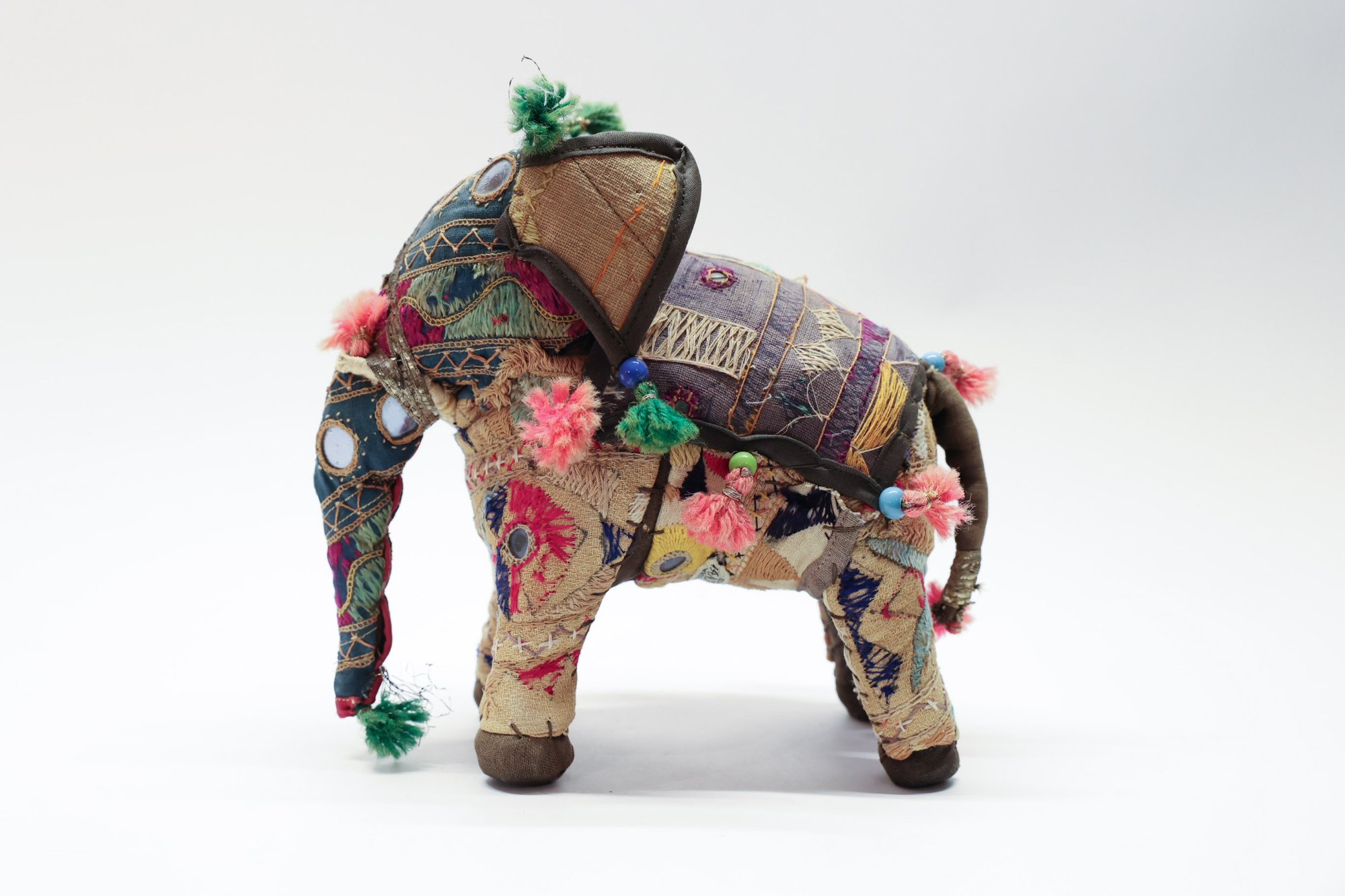 1950s Kantha Quilt Stuffed Elephant